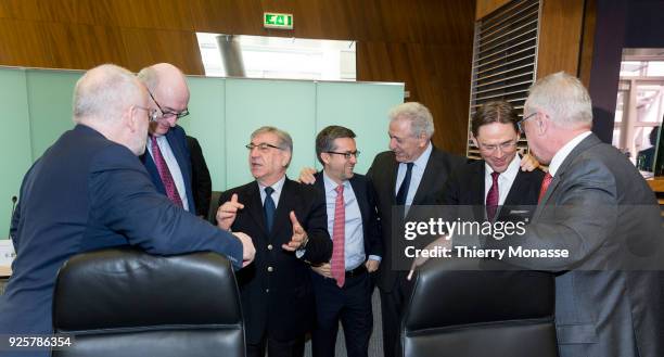 From Left: EU Better Regulation, Interinstitutional Relations, the Rule of Law and the Charter of Fundamental Rights commissioner Frans Timmermans is...