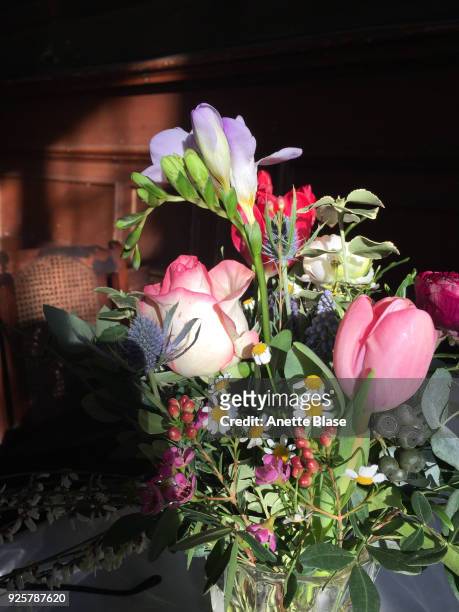 flowers in sunshine - blase foto e immagini stock