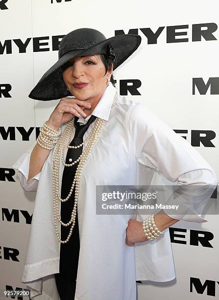 Liza Minnelli in the Myer marquee during the AAMI Victoria Derby Day at Flemington Racecourse on October 31, 2009 in Melbourne, Australia.