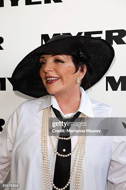 Liza Minnelli in the Myer marquee during the AAMI Victoria Derby Day at Flemington Racecourse on October 31, 2009 in Melbourne, Australia.