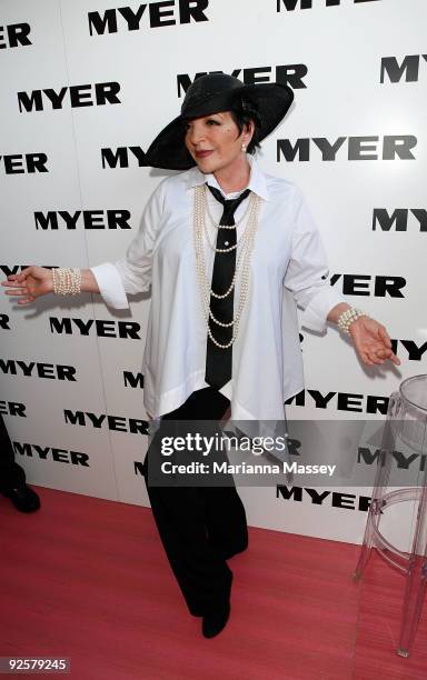 Liza Minnelli in the Myer marquee during the AAMI Victoria Derby Day at Flemington Racecourse on October 31, 2009 in Melbourne, Australia.