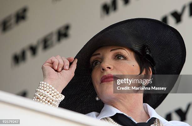 Liza Minnelli in the Myer marquee during the AAMI Victoria Derby Day at Flemington Racecourse on October 31, 2009 in Melbourne, Australia.