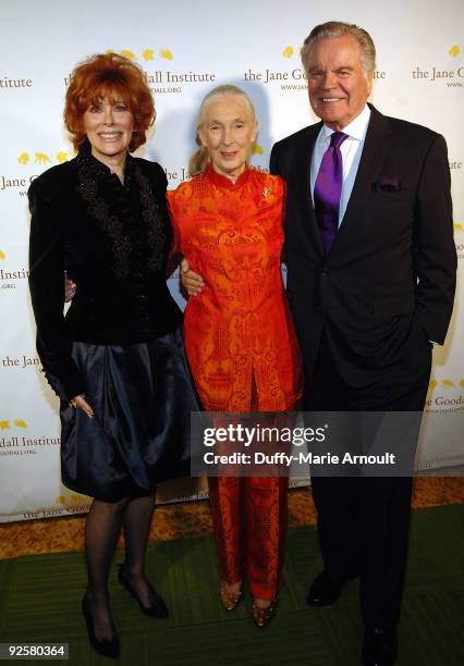Actress Jill St. John, Dr. Jane Goodall, Founder of the Jane Goodall Institute and a UN Messenger of Peace and Actor Robert Wagner attend the Third...