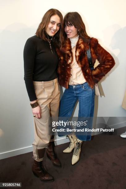 Stylist of Chloe, Natacha Ramsay-Levi and Lou Doillon pose after the Chloe show as part of the Paris Fashion Week Womenswear Fall/Winter 2018/2019 on...