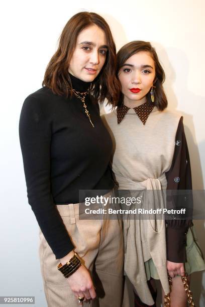 Stylist of Chloe, Natacha Ramsay-Levi and Rowan Blanchard pose after the Chloe show as part of the Paris Fashion Week Womenswear Fall/Winter...