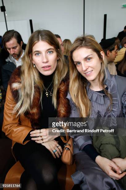 Veronika Heilbrunner and Gaia Repossi attend the Chloe show as part of the Paris Fashion Week Womenswear Fall/Winter 2018/2019 on March 1, 2018 in...
