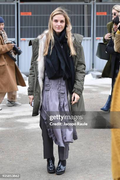 Gaia Repossi is seen leaving Chloe fashion show during Paris Fashion Week Womenswear Fall/Winter 2018/2019 on March 1, 2018 in Paris, France.