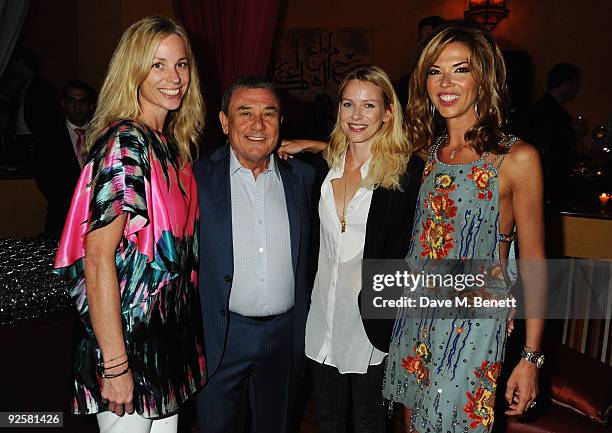 Model Katie Driver with Hotel Owner Sol Kerzner actress Naomi Watts and Heather Kerzner attend a party held for the grand opening of Mazagan Beach...