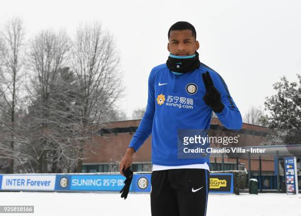 Dalbert Henrique Chagas Estevão of FC Internazionale poses for a photo during the FC Internazionale training session at the club's training ground...