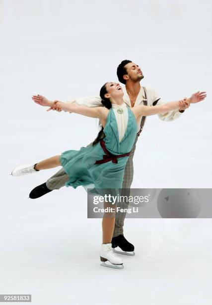 Bronze medalists Federica Faiella and Massimo Scali of Italy skate in the Ice Dancing Free Dance during the Cup of China ISU Grand Prix of Figure...