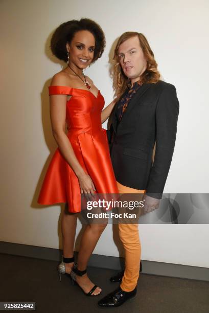 Miss France 2017 Alicia Aylies and Christophe Guillarme attend the Christophe Guillarme show as part of the Paris Fashion Week Womenswear Fall/Winter...