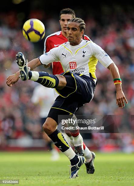 Benoit Assou-Ekotto of Tottenham Hotspur in action during the Barclays Premier League match between Arsenal and Tottenham Hotspur at the Emirates...