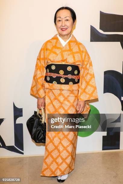 Setsuko Klossowska de Rola attends the H&M show as part of the Paris Fashion Week Womenswear Fall/Winter 2018/2019 on February 28, 2018 in Paris,...