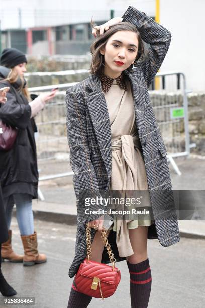 Rowan Blanchard is seen leaving Chloe fashion show during Paris Fashion Week Womenswear Fall/Winter 2018/2019 on March 1, 2018 in Paris, France.