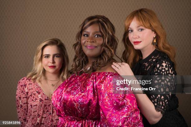 Actresses Christina Hendricks, Retta and Mae Whitman are photographed for Los Angeles Times on January 9, 2018 in Los Angeles, California. PUBLISHED...