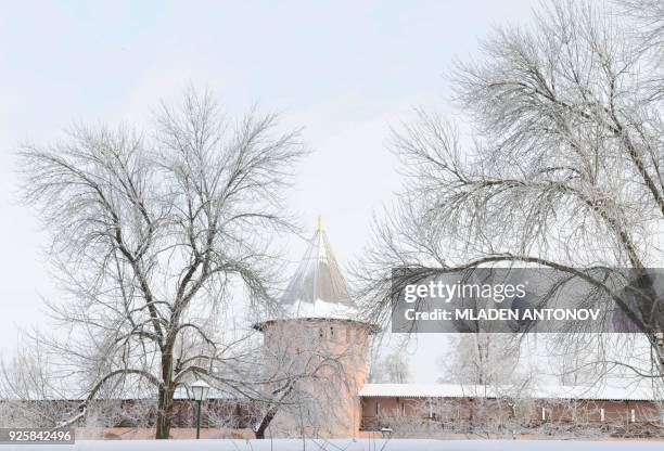 Photograph taken on January 23, 2018 shows the Saviour monastery of St. Euthymius of the town of Suzdal, some 120 km of Moscow. The monastery is...
