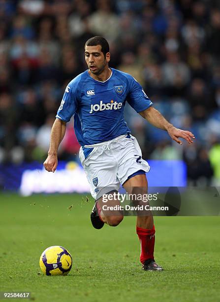 Tal Ben Haim of Portsmouth in action during the Barclays Premier League match at Fratton Park on October 31, 2009 in Portsmouth, England.