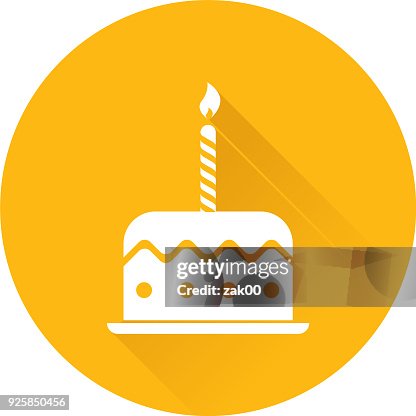 Birthday cake with candles with long shadow Birthday cake with candles with long shadow