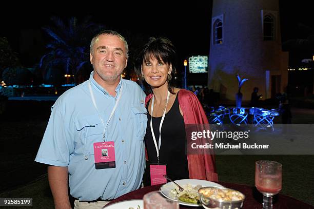 Swimmer Martin Strel and Kathy Daic attend the "Monsoon Wedding" screening at the Four Seasons Doha during the 2009 Doha Tribeca Film Festival on...