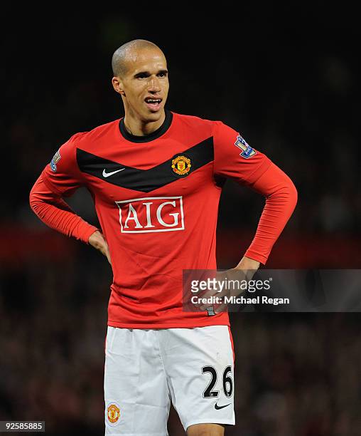 Gabriel Obertan of Manchester United looks on during the Barclays Premier League match between Manchester United and Blackburn Rovers at Old Trafford...