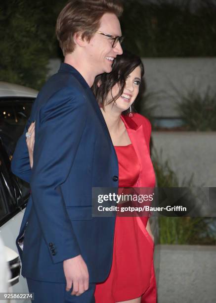 Laura Marano and Calum Worthy are seen on February 28, 2018 in Los Angeles, California.