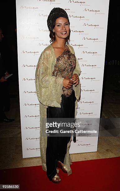 Moroccan Singer Oum arrives for the grand opening night of the Kerzner Mazagan Beach Resort on October 31, 2009 in El Jadida, Morocco. 1,500 guest...