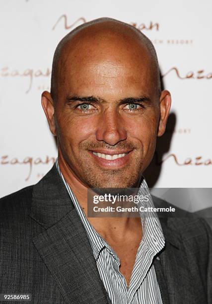 Champion surfer Kelly Slater arrives for the grand opening night of the Kerzner Mazagan Beach Resort on October 31, 2009 in El Jadida, Morocco. 1,500...