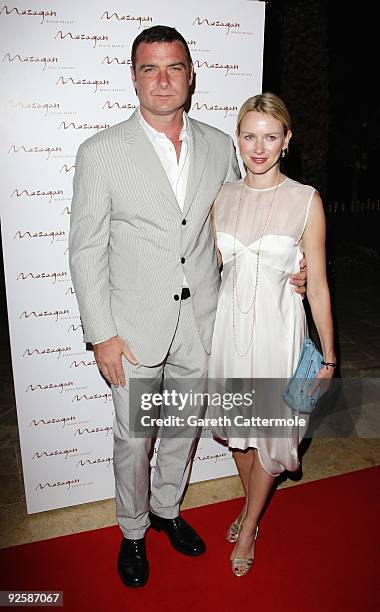 Actor Leiv Schrieber and actress Naomi Watts arrive for the grand opening night of the Kerzner Mazagan Beach Resort on October 31, 2009 in El Jadida,...