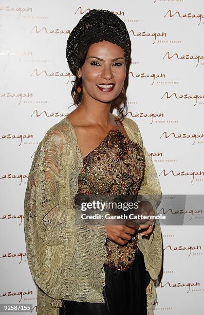 Moroccan Singer Oum arrives for the grand opening night of the Kerzner Mazagan Beach Resort on October 31, 2009 in El Jadida, Morocco. 1,500 guest...