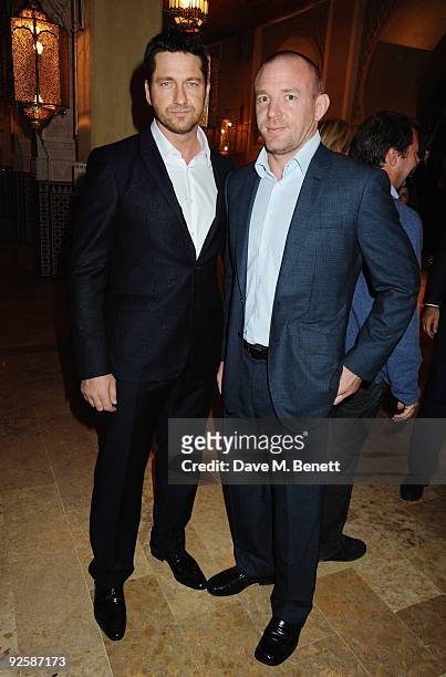 Actor Gerard Butler and director Guy Ritchie arrive for the grand opening night of the Kerzner Mazagan Beach Resort on October 31, 2009 in El Jadida,...