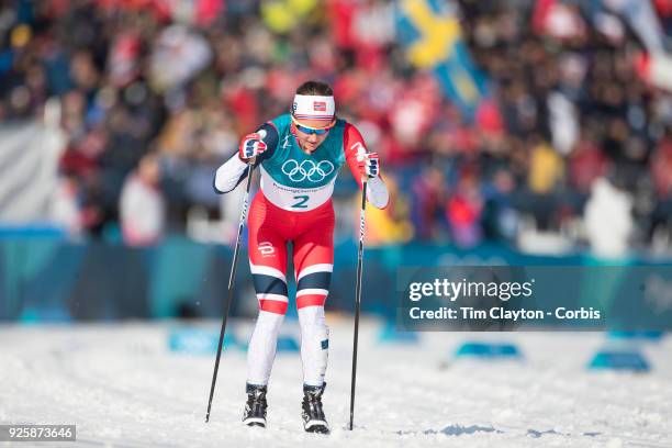 Ingvild Flugstad Oestberg of Norway in action during the Cross-Country Skiing - Ladies' 30km Mass Start Classic at the Alpensia Cross-Country Skiing...