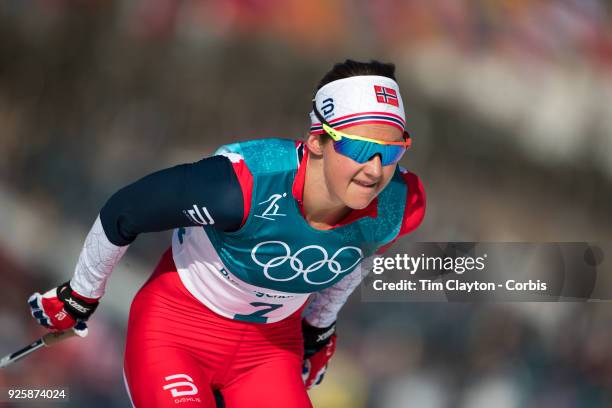 Ingvild Flugstad Oestberg of Norway in action during the Cross-Country Skiing - Ladies' 30km Mass Start Classic at the Alpensia Cross-Country Skiing...