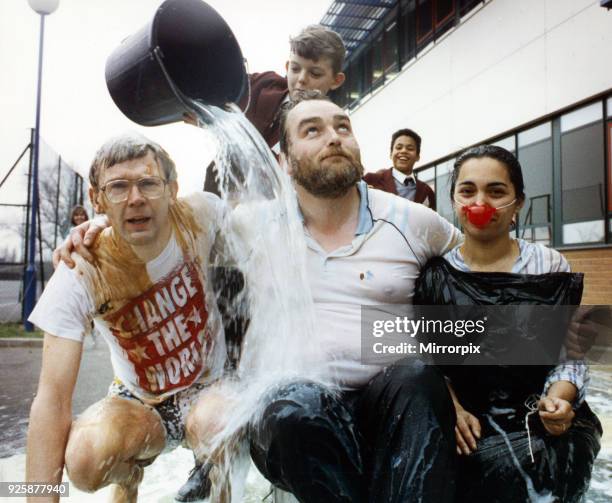 Comic Relief day was a trifle sticky for staff at Macmillan College, Middleborough, when they volunteered to be victims of a custard and gravy...