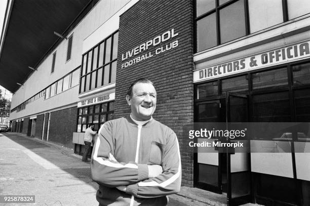Bob Paisley at Anfield after taking over as Liverpool manager following the resignation of Bill Shankly, 26th July 1974.