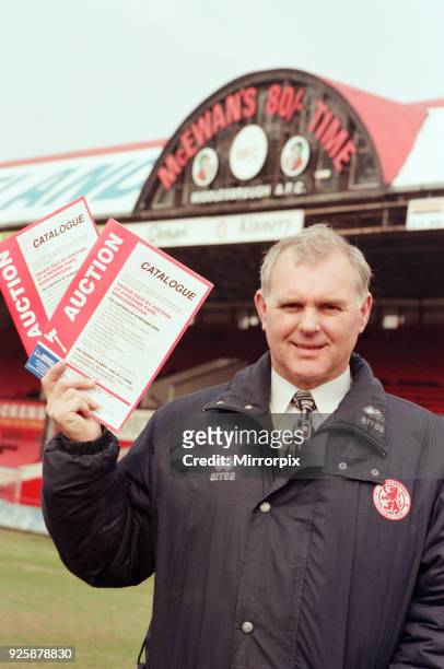 History goes under the hammer when the great Ayresome Park Auction takes place on 23rd April 1996. Boro Operations Manager Terry Tasker holds up a...