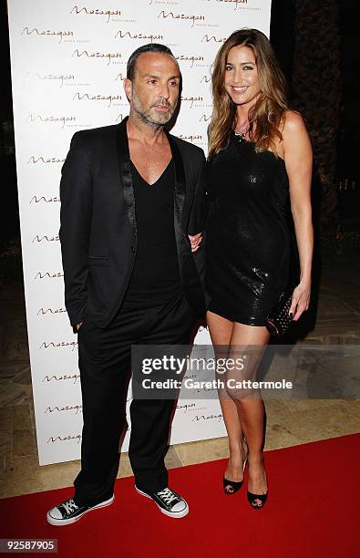 Presenter Lisa Snowdon and guest arrive for the grand opening night of the Kerzner Mazagan Beach Resort on October 31, 2009 in El Jadida, Morocco....