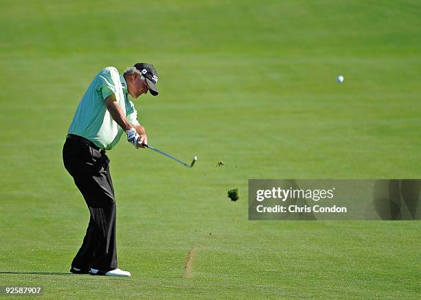 Russ Cochran hits to the 11th green during the third round of the Charles Schwab Cup Championship held at Sonoma Golf Club on October 31, 2008 in...