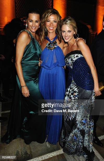 Model Yasmin Le Bon with Heather Kerzner and tv presenter Donna Air attends the grand opening night of the Kerzner Mazagan Beach Resort on October...