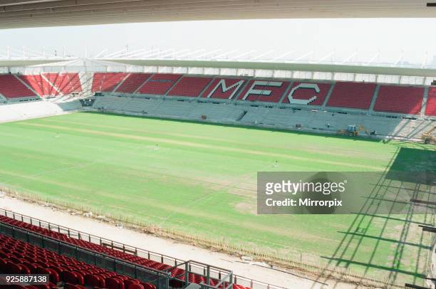 Middlesbrough Football Club, new Riverside Stadium under constriction, Circa 1995.