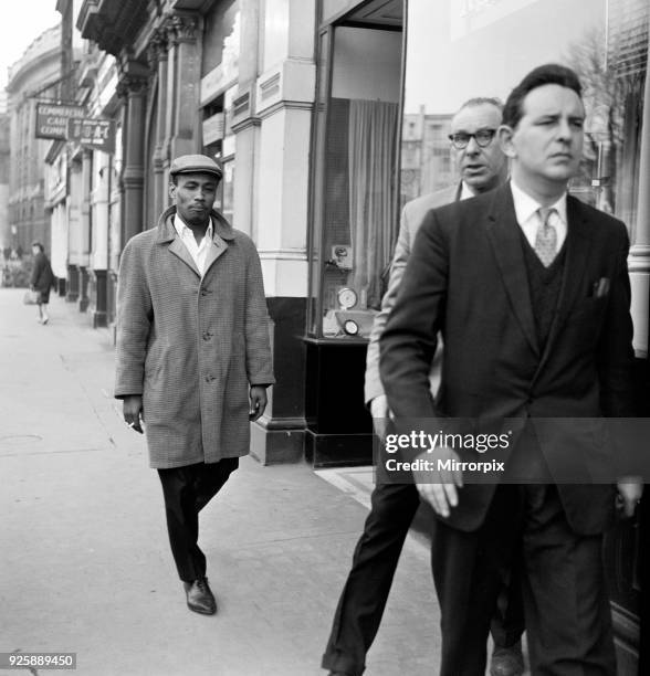 Aloysius Gordon, also known as Lucky Gordon, a witness at the Old Bailey today in the missing model case, 15th March 1963.