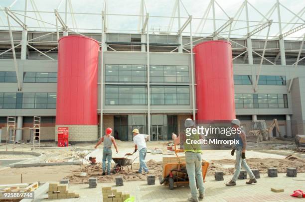 Middlesbrough Football Club, new Riverside Stadium under constriction, Circa 1995.
