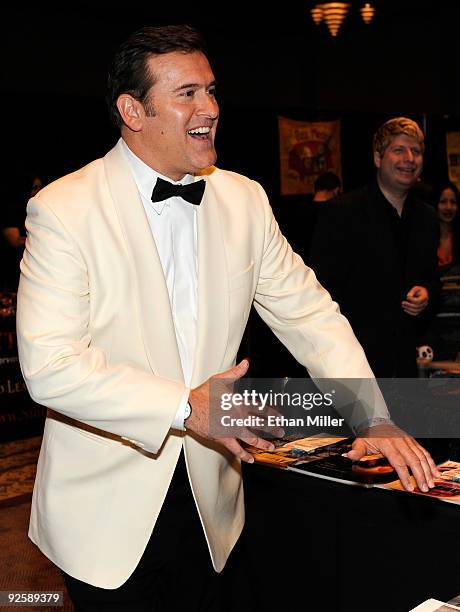 Actor Bruce Campbell appears at the Fangoria Trinity of Terrors festival at the Palms Casino Resort October 31, 2009 in Las Vegas, Nevada.