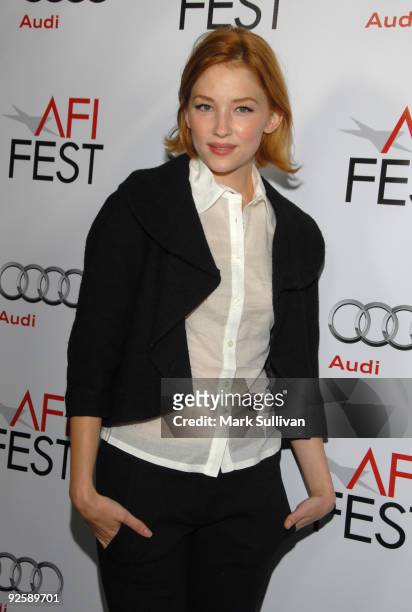 Actress Haley Bennett arrives at AFI FEST 2009 Premiere Of "The Hole" in 3-D on October 31, 2009 in Hollywood, California.