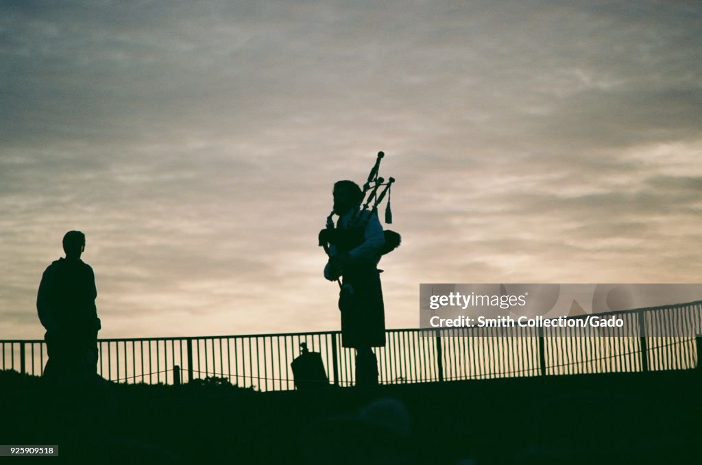 Bagpiper In Silhouette