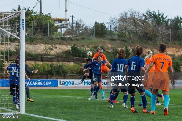 Yui Hasegawa of Japan women, goalkeeper Sakiko Ikeda of Japan women,Nana Ichise of Japan women, Emi Nakajima of Japan women, Jill Roord of The...