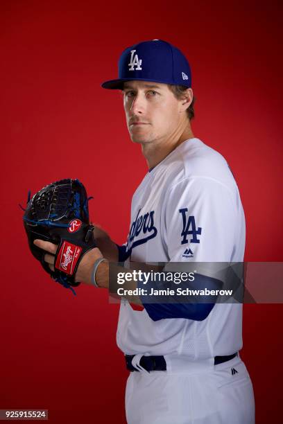 Tom Koehler of the Los Angeles Dodgers poses during MLB Photo Day at Camelback Ranch- Glendale on February 22, 2018 in Glendale, Arizona.