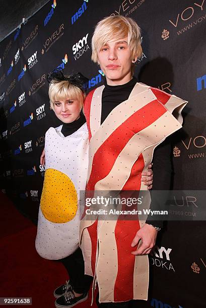 Personality Kelly Osbourne and DJ Luke Worrall arrive at Heidi Klum�s 10th Annual Halloween Party Presented by MSN and SKYY Vodka held at the Voyeur...