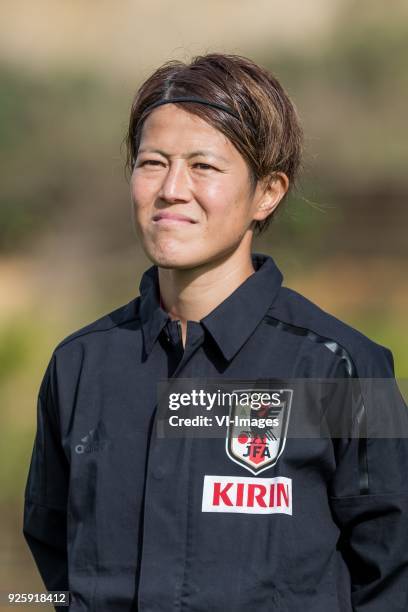 Saori Ariyoshi of Japan women during the Algarve Cup 2018 match between Japan and the Netherlands at the Estadio Municipal da Bela Vista on February...