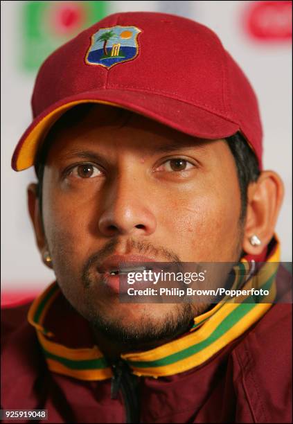 West Indies captain Ramnaresh Sarwan talks to the press before the 2nd Test match between England and West Indies at Headingley, Leeds, 24th May 2007.