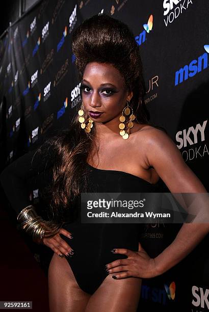 Actress Monique Coleman arrives at Heidi Klum�s 10th Annual Halloween Party Presented by MSN and SKYY Vodka held at the Voyeur on October 31, 2009 in...